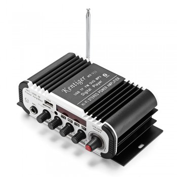 Kentiger HY - V11 Bluetooth Amplifier 2-channel Super Bass Audio Amplifier with Remote Controller TF USB FM 85dB MP3 FM Radio