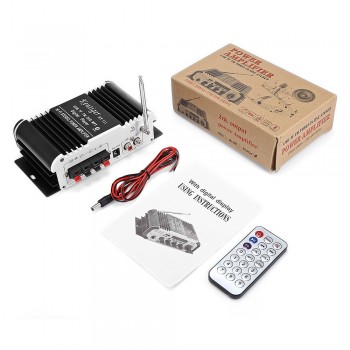Kentiger HY - V11 Bluetooth Amplifier 2-channel Super Bass Audio Amplifier with Remote Controller TF USB FM 85dB MP3 FM Radio