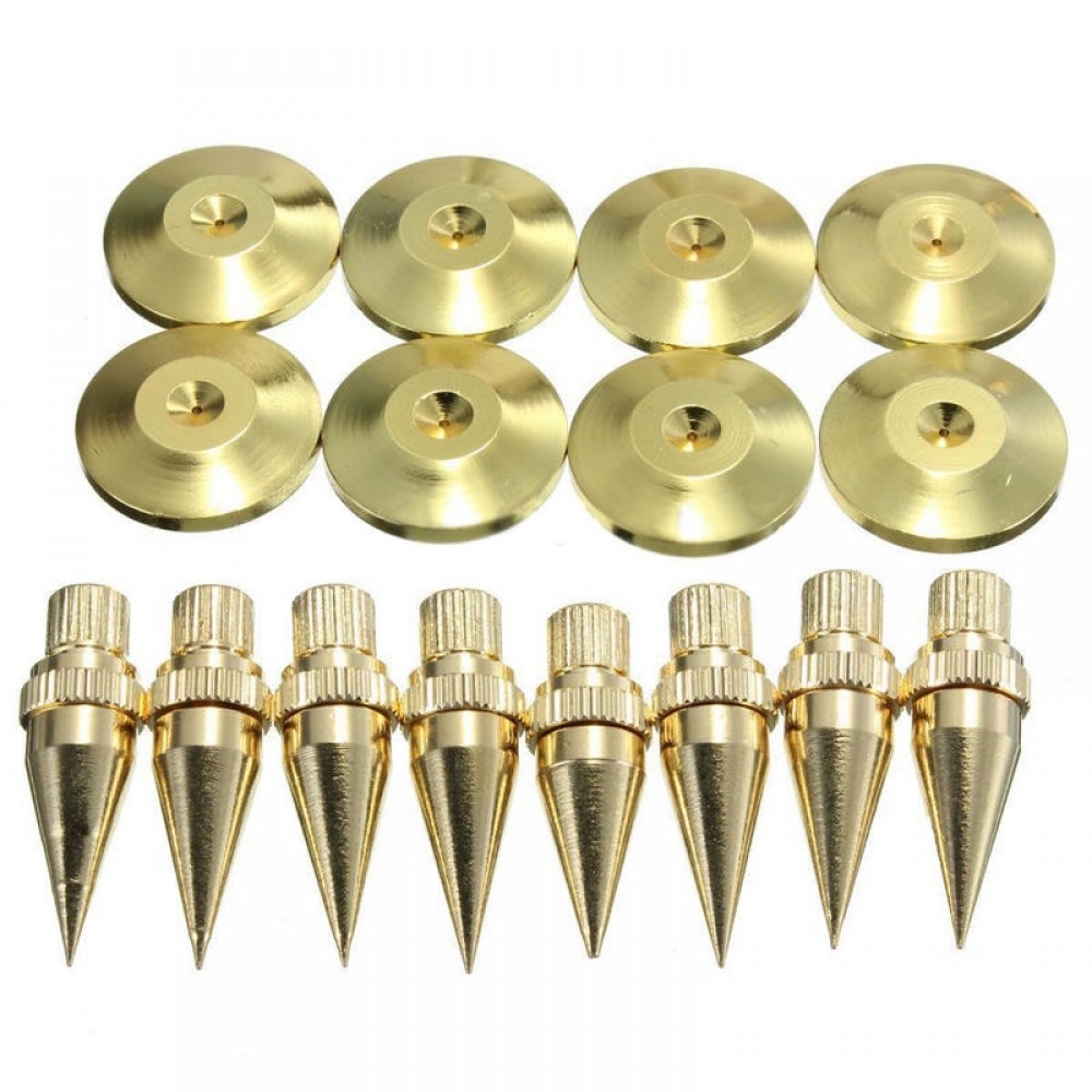 8sets M6*36 Golden Speaker Isolation Spike High Quality Copper Isolation Cone Stand Feet+Base Pads Floor Discs Mayitr