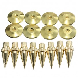8sets M6*36 Golden Speaker Isolation Spike High Quality Copper Isolation Cone Stand Feet+Base Pads Floor Discs Mayitr