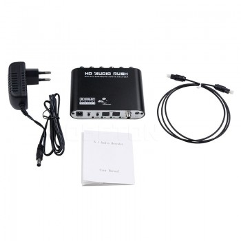 Kebidumei 5.1 CH audio decoder Optical digital to 5.1 Amplifier Analog Converte SPDIF Coaxial to RCA DTS AC3 Newest Best