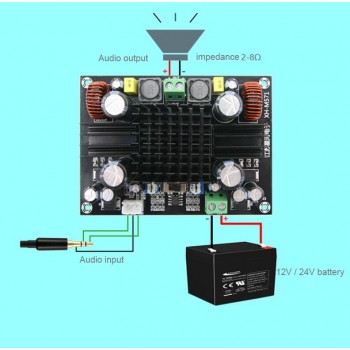 Digital power audio amplifier board heavy bass Subwoofer amplifier mono 150W  12V 24V