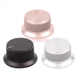 50x25mm Machined Solid Full Aluminum Volume POTENTIOMETER KNOB Sound Control Cap 6mm Hole Audio DIY Black Silver Golden 1PC