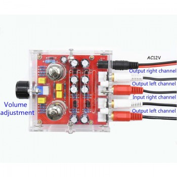 AIYIMA Fever 6J1 Tube Amplifier Preamp Board Hifi Dual Channel Class A  Volume Control Tone Preamplifier Board With Crystal Case