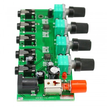 GHXAMP Stereo Audio Mixer Board 4 Way Input Mixing 1 way Audio output Drive Headphones Amplifier NJM3414 Four Input one output