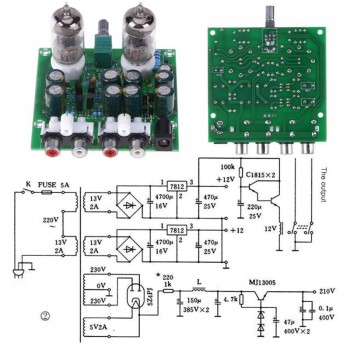 6J1  HiFi Stereo Electronic Tube Preamplifier Board DIY Kits Preamp Amplifier Module Bile Amp Effect Parts