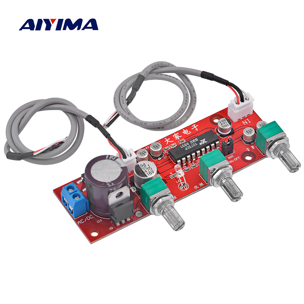 AIYIMA XR1075 BBE Mini Tone Audio Board BBE Preamp Treble Bass Adjustment Preamplifier Board DC 12V-24V AC 9V-16V