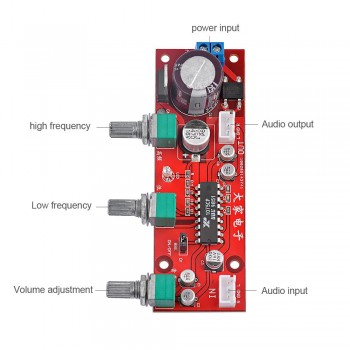 AIYIMA XR1075 BBE Mini Tone Audio Board BBE Preamp Treble Bass Adjustment Preamplifier Board DC 12V-24V AC 9V-16V