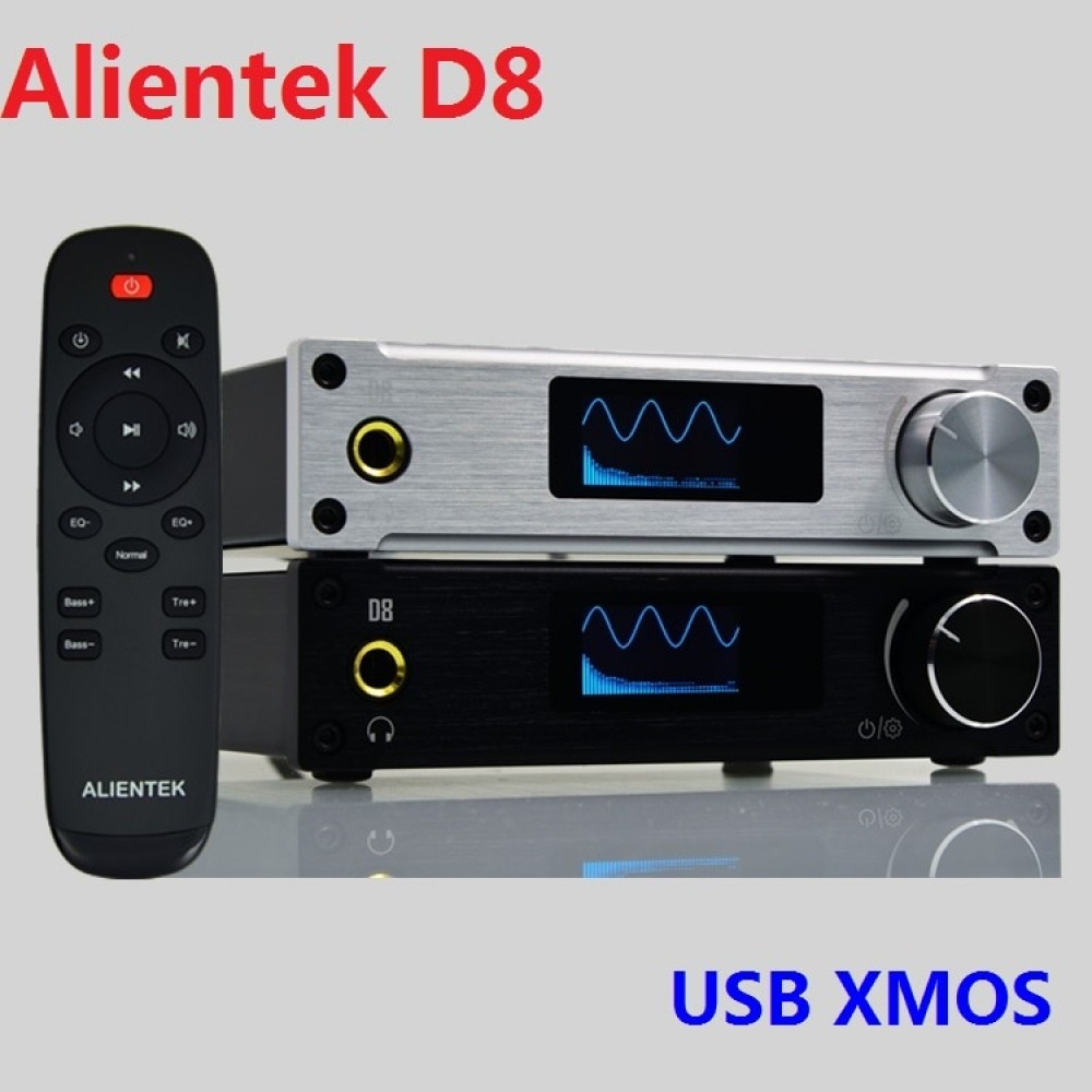 2018 New Alientek D8 Full Digital Audio Headphone Amplifier Input USB XMOS/Coaxial/Optical/AUX 80W*2 24Bit/192KHz DC28V/4.3A