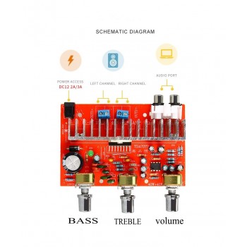 40W TDA7377 Stereo Audio Amplifier Power Board Dual channel Treble Bass Adjustable