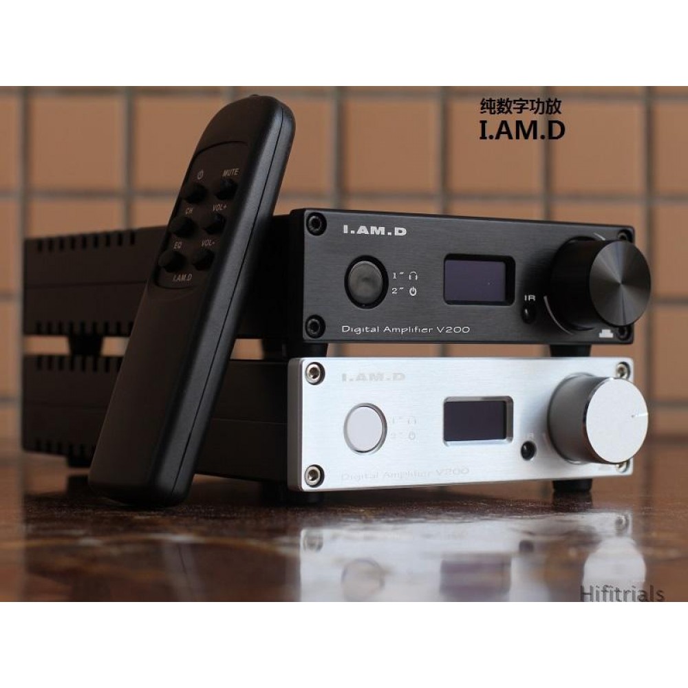 2018 New I.AM.D V200 Full Digital Audio Amplifier 150W*2 XMOS U208 USB 24Bit/192KHz Input USB/Optical/Coaxial/AUX OLED Display