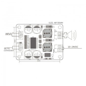 Shareconn Free shipping TPA3118 PBTL Mono Digital Audio Amplifier Board AMP Module Chip 1X60W 4-8 Ohms   power amplifier DC8-24v
