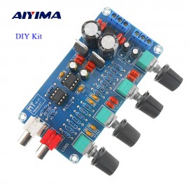 AIYIMA Amplifier Preamplifier Volume Tone Treble Midrange Bass NE5532 Op Amp HIFI EQ Control Board DIY Kits Dual AC 12V-18V