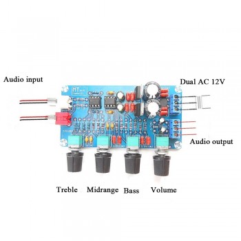AIYIMA Amplifier Preamplifier Volume Tone Treble Midrange Bass NE5532 Op Amp HIFI EQ Control Board DIY Kits Dual AC 12V-18V