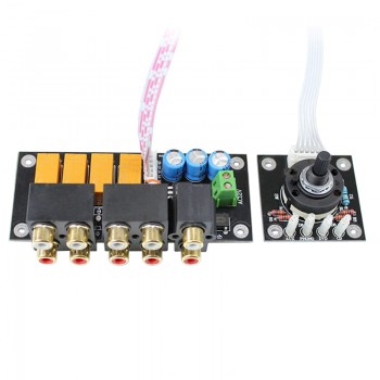 Aiyima RCA Audio Switch Input Selection Board Lotus Seat Stereo Relay 4-way Audio Input Signal Selector Switching Amplifier DIY