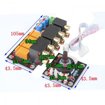 Aiyima RCA Audio Switch Input Selection Board Lotus Seat Stereo Relay 4-way Audio Input Signal Selector Switching Amplifier DIY