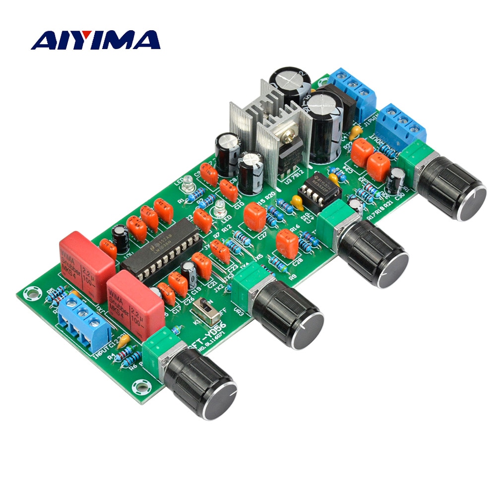 AIYIMA Amplifiers Audio Amplificador Pre-amp Board LM1036 N+NE5532 Preamplifier Front-end Fever Tone Board