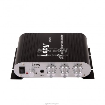 LP-838 Lepy MINI Digital Car Power Amplifier Hi-Fi MP3 MP4 Stereo Booster DVD Auto Motorcycle Home BASS AMP Audio Player 2.1 CH