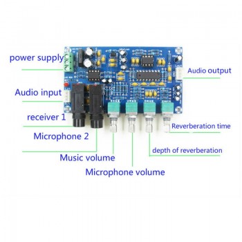 Aiyima PT2399 Digital Microphone Amplifier Board Karaoke Reverberation Board Karaoke OK Amplifier Module Dual AC12V