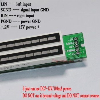 Dual 12 bit LED Level Display Adjustable Audio Music VU Level indicator meter For Amplifier With AGC Mode
