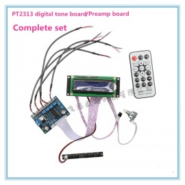 Free Shipping DC9-24V PT2313 Digital Soundboard Preamplifier Board (Full Set) Siemens Audio Coupling Capacitors