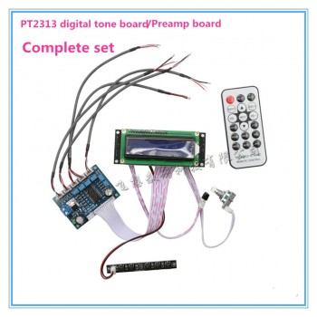 Free Shipping DC9-24V PT2313 Digital Soundboard Preamplifier Board (Full Set) Siemens Audio Coupling Capacitors