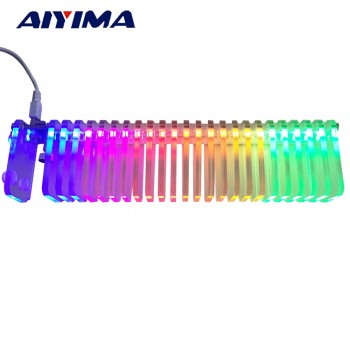 AIYIMA KS25 Sound Control VU Meter Crystal Sound Column Audio Level Meter LED Music Spectrum DIY Kits VU Tower For Home Theater