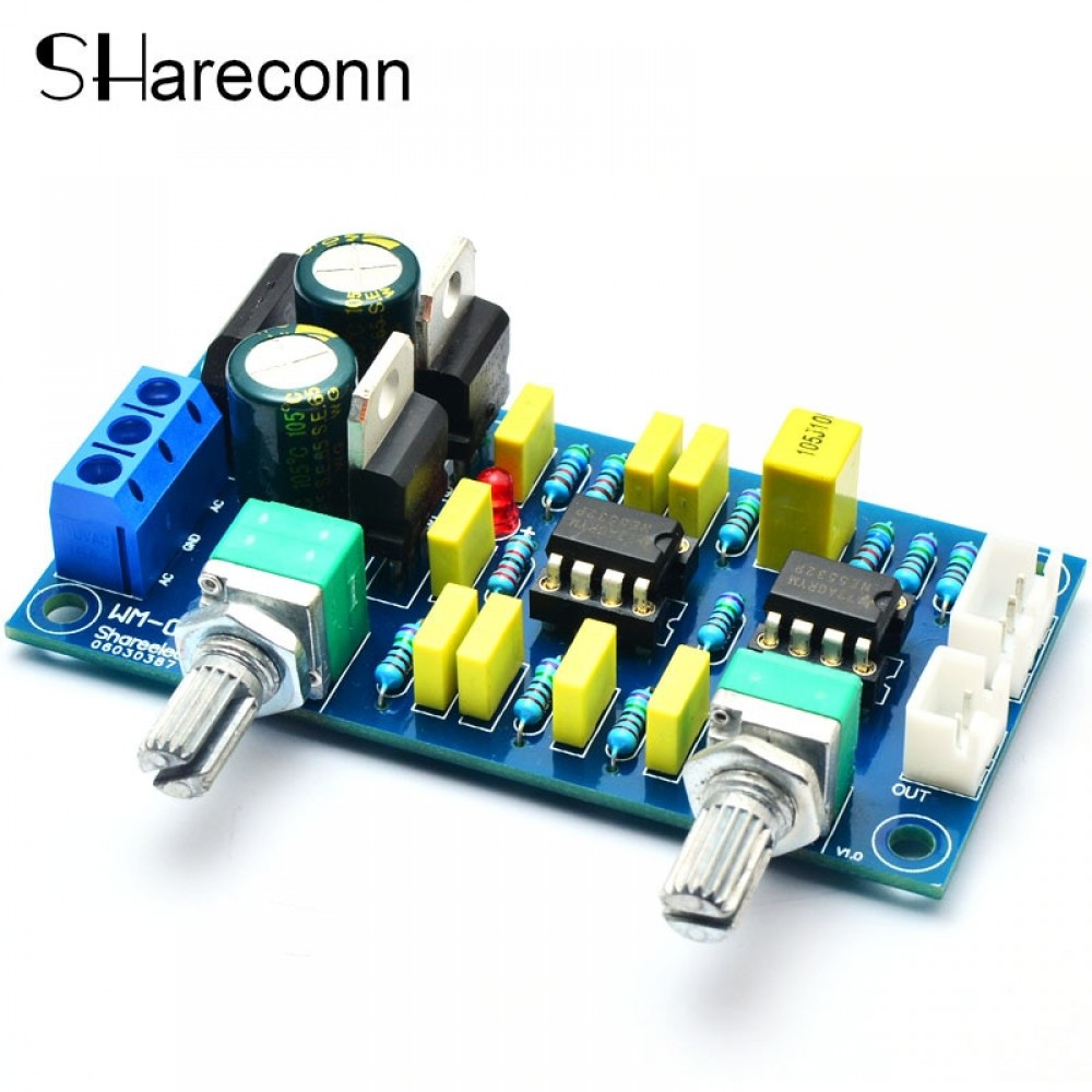 Shareelec Low Pass Filter Bass Subwoofer Pre-AMP Amplifier Board Dual Power NE5532 low pass filter bass preamplifier