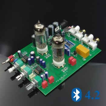 GHXAMP Bluetooth 6J5 Tube Preamplifier Tone Board NE5532 Preamp Tweeter Bass Adjust Bile Pre Speakers Amplifier DIY Analog Input