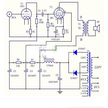 AIYIMA 6N1+6P1 Valve Stereo Amplifier Board Vacuum Tube Amplifiers Filament AC Power Supply + 3pcs Tubes