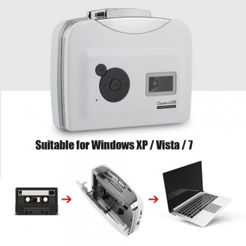 Portable Cassette Player USB Cassette Tape to MP3 Converter USB Flash Drive Capture Audio Music Player for Windows XP/Vista/7