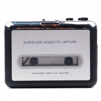 Portable Stand-Alone Cassette Tape to MP3 Converter Stereo Audio Player , Convert Cassette To USB Flash Drive With Earphones