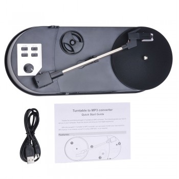 Vinyl turntable player converter, player as a phonograph, convert vinyl turntable to mp3 save in usb flash disk /sd card 33/45