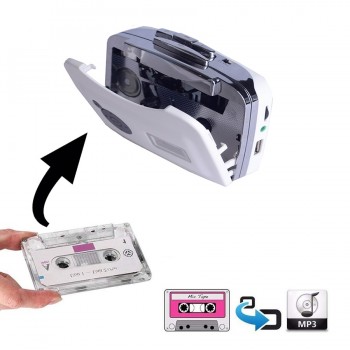 Cassette to MP3 Converter Capture Audio Music Player ,Convert Tape to MP3 into USB Flash Drive/Flash Memory , With Earphones