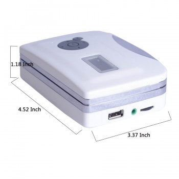 Cassette to MP3 Converter Capture Audio Music Player ,Convert Tape to MP3 into USB Flash Drive/Flash Memory , With Earphones