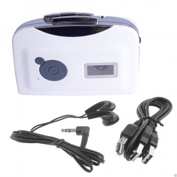 Cassette to MP3 Converter Capture Audio Music Player ,Convert Tape to MP3 into USB Flash Drive/Flash Memory , With Earphones