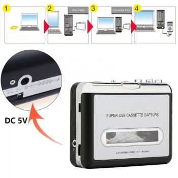 Tape to PC Super Cassette to MP3 Audio Music CD Digital Audio Music Player Converter Capture Recorder Cassette Player