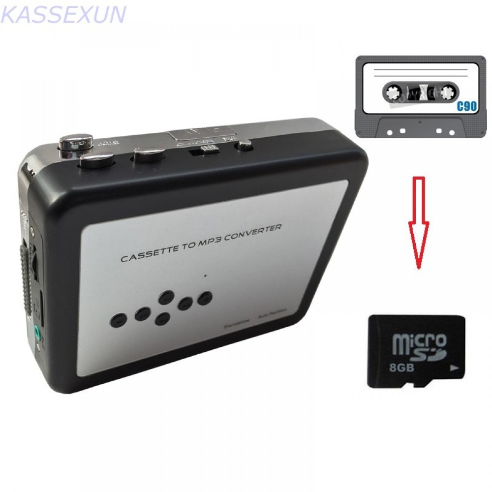 Cassette to mp3 converter, convert old cassette tape to mp3 in SD Card directly, no pc need, Free shipping