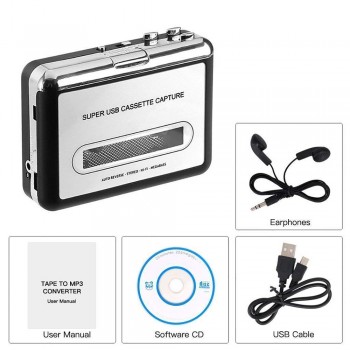 Tape to PC Super Cassette To MP3 Audio Music CD Digital Player Converter Capture Recorder +Headphone USB 2.0 Drop Shipping
