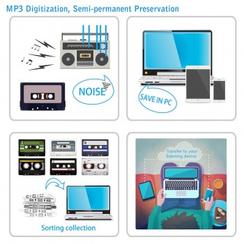 Tape to PC Super Cassette To MP3 Audio Music CD Digital Player Converter Capture Recorder +Headphone USB 2.0 Drop Shipping