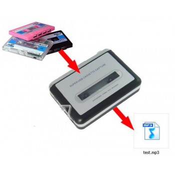 50 sets Tape to PC Super Cassette To MP3 Audio Music CD Digital Tape Player Converter Capture Recorder +Headphone