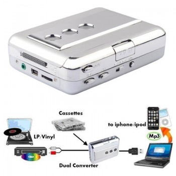 Ezcap LP/Vinyl Tape to PC Record DUAL Hybrid USB Cassette to MP3 Converter Audio Capture Walkman Music Player