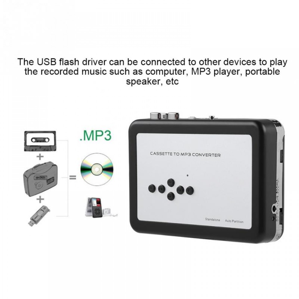 Portable Cassette Tape to MP3 Converter USB Flash Drive Audio Music Player Tape to PC/MP3 player/Speaker convetor Walkman Player