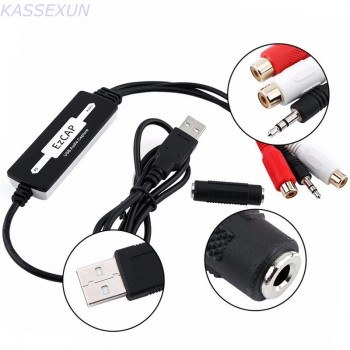3.5mm RCA RL To USB Audio Capture Turntable Vinyl LP Cassette to MP3 CD Recorder  Free shipping