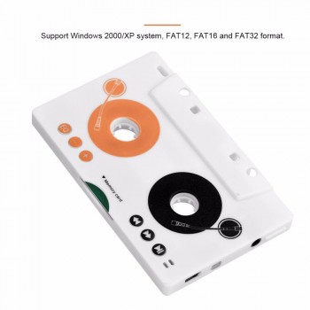 Car Kit Stereo Cassette Tape SD MMC Mp3 Player Adapter with Remote Control EU Plug 100-220V