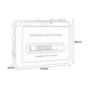 Cassette Player USB Cassette to MP3 Converter Capture Audio Music Player Convert music on tape to Computer Laptop