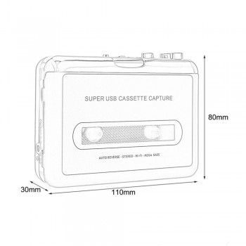 Cassette Player USB Cassette to MP3 Converter Capture Audio Music Player Tape to PC Super Cassette To MP3 Music +Headphone