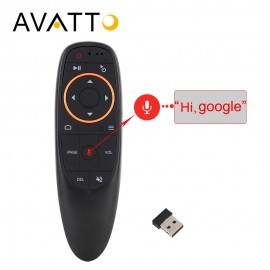 AVATTO G10 Voice Air Mouse with USB 2.4GHz Wireless 6 Axis Gyroscope Microphone IR Remote Control For Smart tv,Android Box,PC