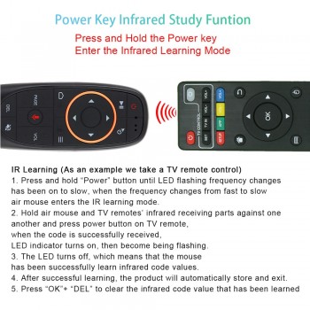 AVATTO G10 Voice Air Mouse with USB 2.4GHz Wireless 6 Axis Gyroscope Microphone IR Remote Control For Smart tv,Android Box,PC