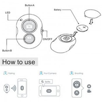 Remote shutter Selfie Shutter Bluetooth Remote Control Stick  Monopod Button Self timer + Protective Silicone Case For IPhone
